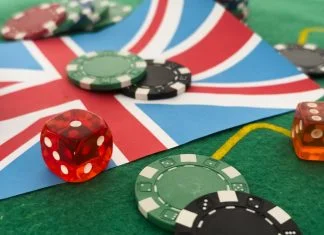 UK Casino Sites - poker chips and flag of Great Britain