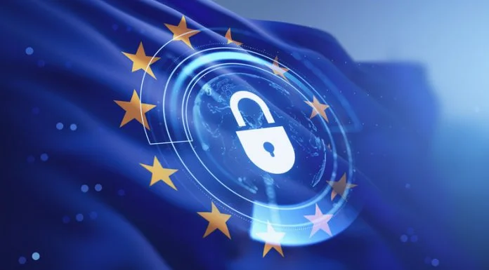 Top 3 Pentest as a Service Platforms for European Enterprises in 2026 Padlock icon on EU flag with glowing digital elements in soft blur style on blue background, symbolizing secure data protection, Pentest concept