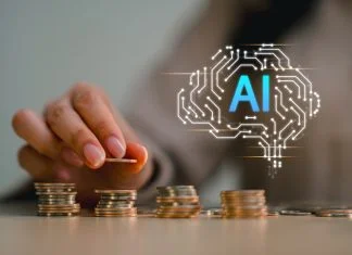 Why Your Enterprise AI Investment Isn’t Moving the Needle, Yet Artificial intelligence AI brain graphic with piggy bank and coins for smart financial technology