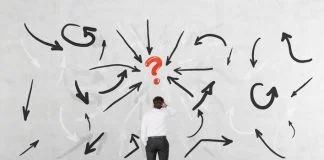 businessman is thinking how to solve the problem. Decision Fatigue concept
