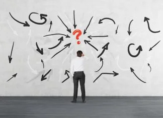 businessman is thinking how to solve the problem. Decision Fatigue concept