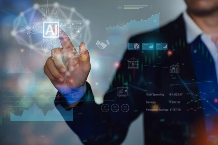 iStock-1338905333 (1) Businesses Are Successfully Adopting AI - businessman interaction with AI