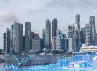 Your Growth Strategy - Financial chart over view of Singapore