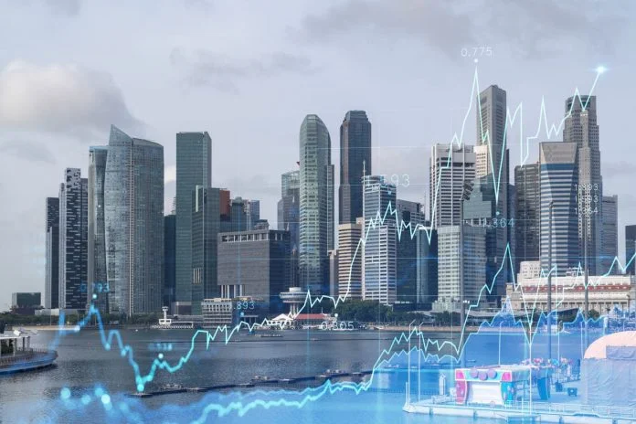Your Growth Strategy - Financial chart over view of Singapore