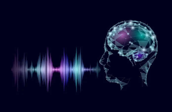 Virtual voice computer online assistant concept. Voice sound recognizer help service business smartphone chatbot technology. Artificial intelligence vector illustrator AI conversation management