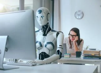 Employee feeling alone with AI in the workplace. Reduce Loneliness concept
