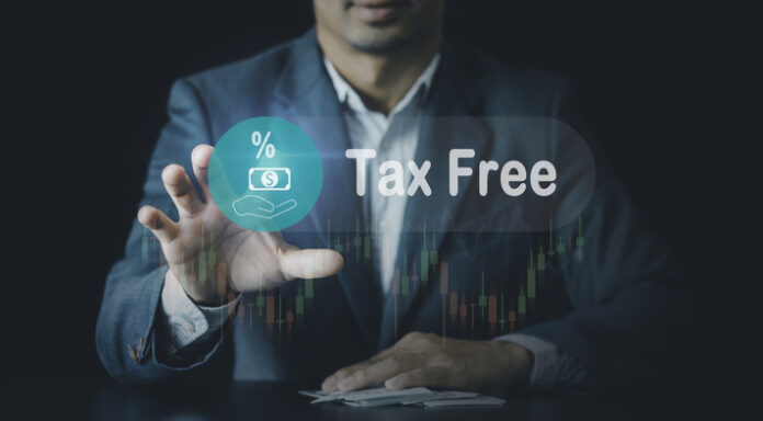 Tax Free Financial Concept. Entrepreneur or client, Cashback After Shopping Abroad, Business, finance, mortgage rates, value added tax, or discount Tax Free Financial Concept.