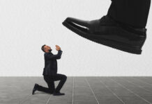 Businessman asking for apology