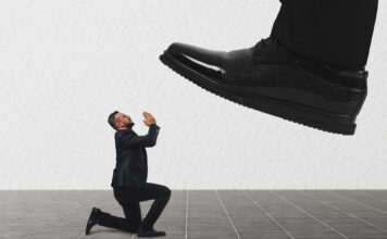 Businessman asking for apology