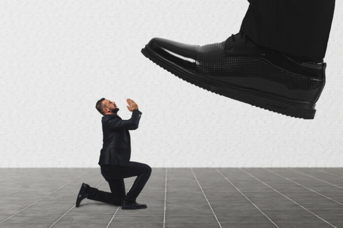 Businessman asking for apology
